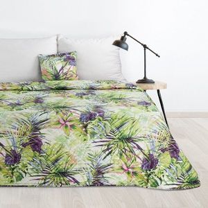 ArtFir Prikrývka na posteľ ROMMY | biela s listami 200 x 220 cm vyobraziť