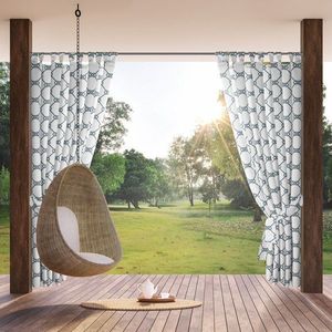 ArtFir Záves na terasu GARDEN 16 PU | biela/tmavomodrá 155 x 240 cm vyobraziť