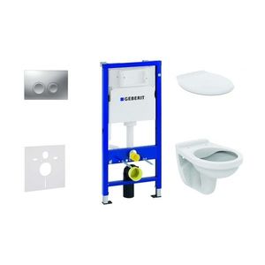 GEBERIT - Duofix Set predstenovej inštalácie, klozet Alpha s doskou, tlačidlo Delta21, matný chróm 458.103.00.1 NR3 vyobraziť