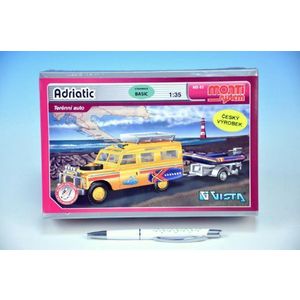 Monti 63 Land Rover-vlek s loďkou / člnom Stavebnice 1: 3 v krabici 22x15x6cm vyobraziť