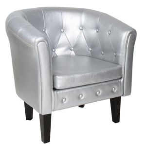 MIADOMODO Kreslo Chesterfield, 58 x 71 x 70 cm, strieborné vyobraziť