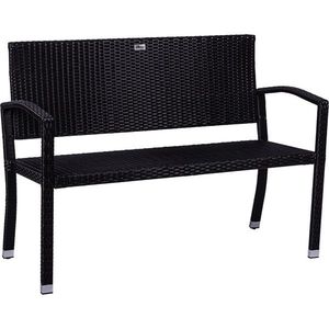 STILISTA záhradná polyratanová lavička 122 x 52 cm, čierna vyobraziť