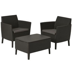 Allibert SALEMO 54583 Záhradný polyratanový set balcony - grafit vyobraziť