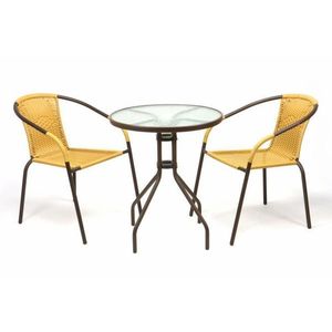 Garthen 35215 Záhradný balkónový set 2 stoličky + sklenený stôl vyobraziť