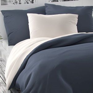 Kvalitex Saténové obliečky Luxury Collection biela/tmavosivá, 140 x 220 cm, 70 x 90 cm vyobraziť