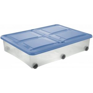 Tontarelli Úložný box s vekom Stockbox 61 l, transparentná/modrá vyobraziť