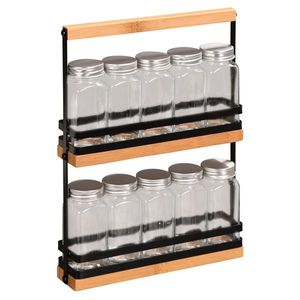 Kesper 58036 Polica na korenie s 10 prázdnymi koreničkami, 23 x 32 x 5, 5 cm vyobraziť