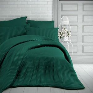 Kvalitex Saténové obliečky Stripe tmavozelená, 240 x 220 cm, 2 ks 70 x 90 cm vyobraziť
