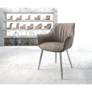 Jedálenská stolička Keila-Flex s podrúčkami taupe vintage kužeľovitá vyobraziť