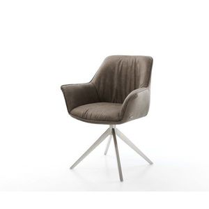Jedálenská stolička Keila-Flex s podrúčkami taupe vintage krížová vyobraziť