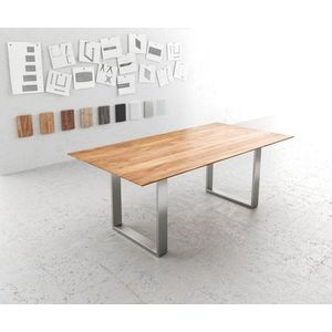 Jedálenský stôl Edge 200x100 Acacia natural Úzka švajčiarska hrana vyobraziť