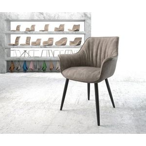 Jedálenská stolička Keila-Flex s podrúčkami taupe vintage kužeľovou vyobraziť