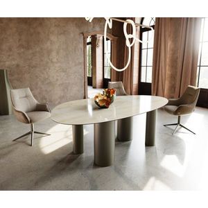 Jedálenský stôl Edge oválny 220x120 keramický Iris FmG Onice Oro vyobraziť