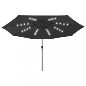 Záhradný slnečník s LED svetlami Ø 400 cm Dekorhome vyobraziť