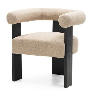 Designové křeslo Chilli z masivu béžové/černé vyobraziť