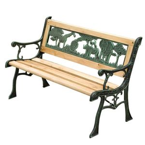 Dětská zahradní lavice ELARA 82 cm z masivu/zelená vyobraziť