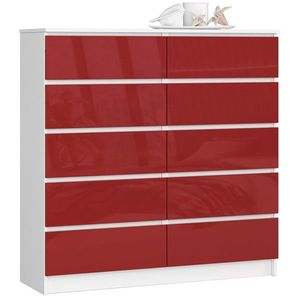 Komoda Kuba 120 cm biela/červená vyobraziť