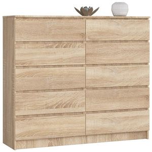 Komoda Kuba 140 cm 10 zásuviek dub sonoma vyobraziť