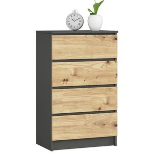Komoda Kuba 60 cm - 4 šuplíky grafit/dub artisan vyobraziť