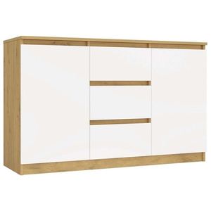 Komoda Malwa 2D3S 120 cm dub artisan/bílá vyobraziť