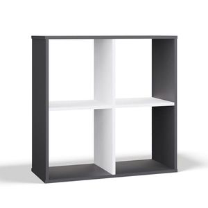 Regál Malax 2x2 74 cm antracit/bílý vyobraziť