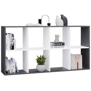 Regál Malax 2x4 147 cm antracit/bílý vyobraziť