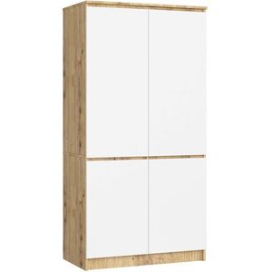 Šatní skříň CLP S90/4D dub artisan/bílá vyobraziť