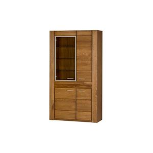 Vitrína Velvet II 12 110 cm z masivu s LED osvětlením dub Rustikal vyobraziť