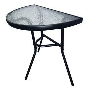 Záhradný stolík MODERN polkruhový 60 cm čierny vyobraziť
