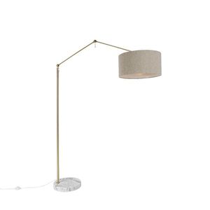 Stojaca lampa zlatá s tienidlom z bouclé taupe 50 cm nastaviteľná - Editor vyobraziť