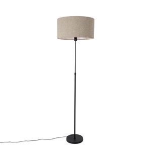 Stojaca lampa čierna nastaviteľná s tienidlom z bouclé taupe 50 cm - Parte vyobraziť