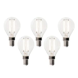Sada 5 stmievateľných LED žiaroviek E14 P45 z číreho skla 3W 250 lm 3000K vyobraziť