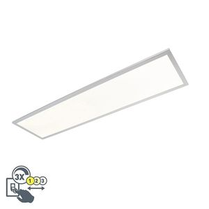 Elegantné obdĺžnikové stropné svietidlo chrómové vrátane LED IP44 - Flat vyobraziť
