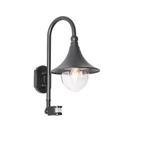 Vonkajšia nástenná lampa čierna IP44 vrátane detektora pohybu - Daphne vyobraziť