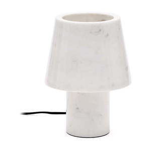 Slonovinová mramorová stolová lampa s mramorovým tienidlom (výška 27 cm) Alaro – Kave Home vyobraziť