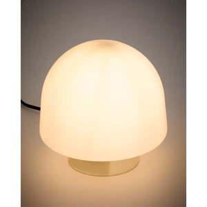 Sivobéžová stolová lampa so skleneným tienidlom (výška 20 cm) Reig – Kave Home vyobraziť