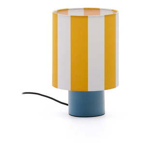 Žltá/modrá stolová lampa s textilným tienidlom (výška 25 cm) Ciral – Kave Home vyobraziť