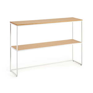Biely/v prírodnej farbe konzolový stolík v dekore duba 30x120 cm Yoana – Kave Home vyobraziť