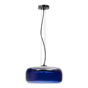 Tmavomodré LED závesné svietidlo so skleneným tienidlom ø 38 cm Reig – Kave Home vyobraziť