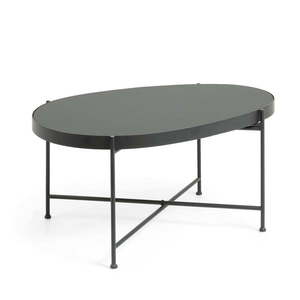 Čierny konferenčný stolík so sklenenou doskou 55x82 cm Marlet – Kave Home vyobraziť