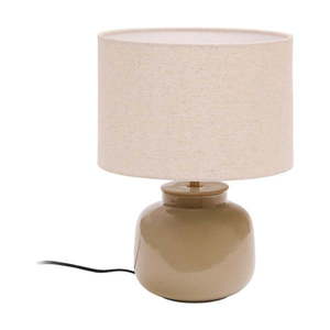 Béžová keramická stolová lampa s textilným tienidlom (výška 40 cm) Tay – Kave Home vyobraziť