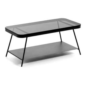 Čierny konferenčný stolík so sklenenou doskou 45x90 cm Duilia – Kave Home vyobraziť