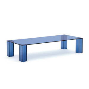 Modrý sklenený konferenčný stolík 60x140 cm Adularia – Kave Home vyobraziť