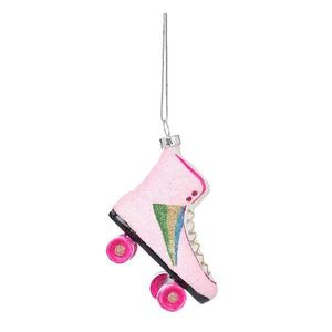 Sklenená ručne vyrobená vianočná ozdoba 8 cm Retro Rollerskate – Sass & Belle vyobraziť
