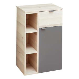 Sivá/v prírodnej farbe nízka/závesná kúpeľňová skrinka v dekore borovice 72x45 cm Quickset 394 – Pelipal vyobraziť