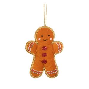 Textilná ručne vyrobená vianočná ozdoba 10 cm Gingerbread – Sass & Belle vyobraziť