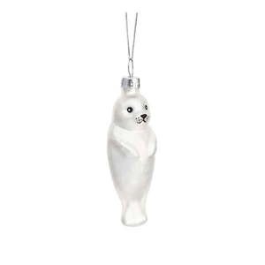 Sklenená ručne vyrobená vianočná ozdoba 9 cm Baby Seal – Sass & Belle vyobraziť