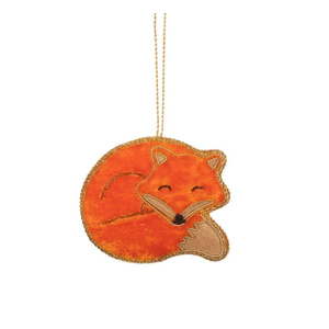 Textilná ručne vyrobená vianočná ozdoba 7 cm Sleeping Fox – Sass & Belle vyobraziť
