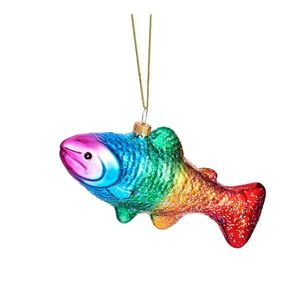Sklenená ručne vyrobená vianočná ozdoba 7 cm Rainbow Trout – Sass & Belle vyobraziť
