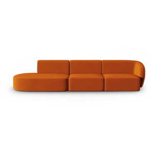 Zamatová pohovka v terakotovej farbe pravý roh 311 cm Paolo – Milo Casa vyobraziť